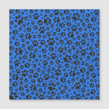 Dog Paws Black & White Polka Dot auf Tech Blue