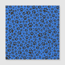 Dog Paws Black & White Polka Dot auf Tech Blue Magnetkarte