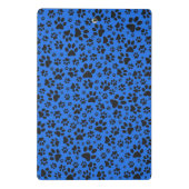 Dog Paws Black & White Polka Dot auf Tech Blue Mini Klemmbrett (Rückseite)