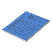 Dog Paws Black & White Polka Dot auf Tech Blue Notizblock (Rotiert)