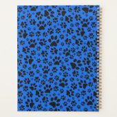 Dog Paws Black & White Polka Dot auf Tech Blue Planer (Rückseite)