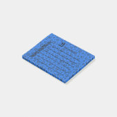 Dog Paws Black & White Polka Dot auf Tech Blue Post-it Klebezettel (angewinkelt)