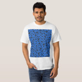 Dog Paws Black & White Polka Dot auf Tech Blue T-Shirt (Vorne ganz)