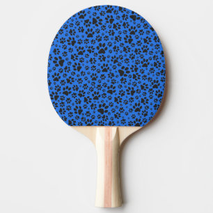 Dog Paws Black & White Polka Dot auf Tech Blue Tischtennis Schläger
