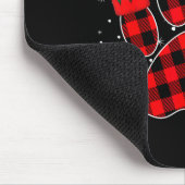 Dog Paws Christmas Buffalo Plaid Paw Santa Elf Rei Mousepad (Ecke)