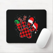 Dog Paws Christmas Buffalo Plaid Paw Santa Elf Rei Mousepad (Mit Mouse)