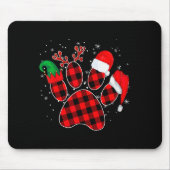 Dog Paws Christmas Buffalo Plaid Paw Santa Elf Rei Mousepad (Vorne)