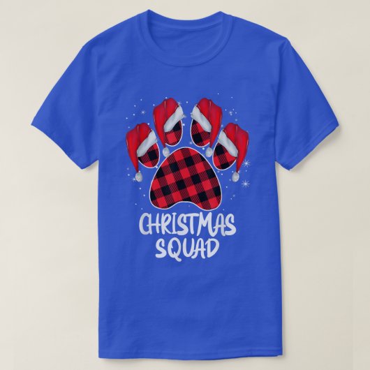 Dog Paws Christmas Squad Red Plaid Xmas Family Mat T-Shirt (Design vorne)