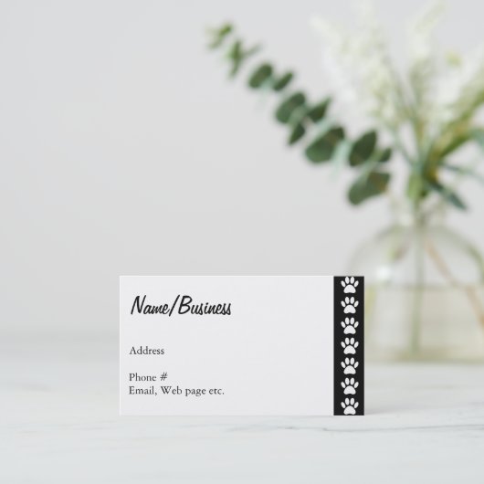 Dog Paws Custom Visitenkarte (Stehend Vorderseite)