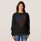 Dog Paws Heart American Flag Sweatshirt (Vorne ganz)