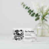Dog Paws Hearts | Boke Visitenkarte (Stehend Vorderseite)