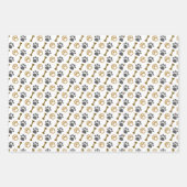 Dog Paws Knochen Wrapping Paper Set 3 Geschenkpapier Set (Vorderseite 2)