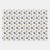 Dog Paws Knochen Wrapping Paper Set 3 Geschenkpapier Set (Vorderseite)