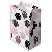 Dog Paws Medium Geschenkbeutel Mittlere Geschenktüte (Vorderseite Schrägansicht)