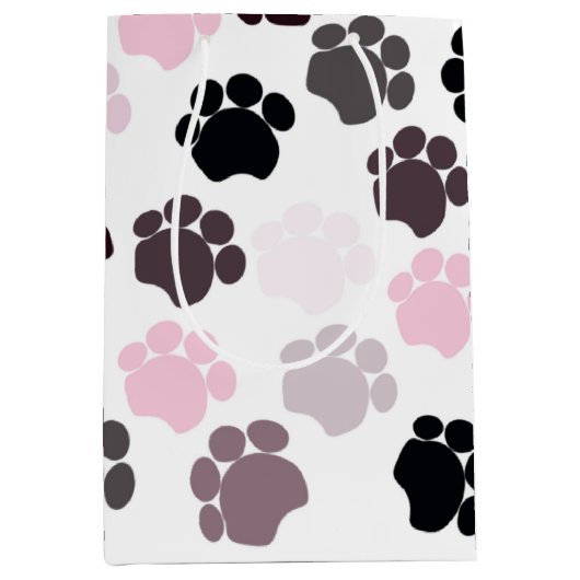 Dog Paws Medium Geschenkbeutel Mittlere Geschenktüte (Vorderseite)