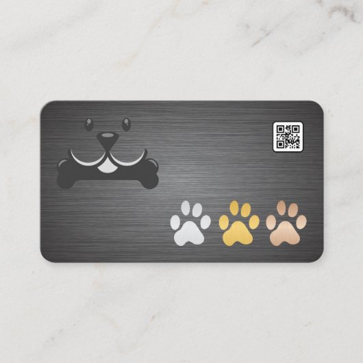 Dog Paws Metal | Animal Services Visitenkarte (Vorderseite)