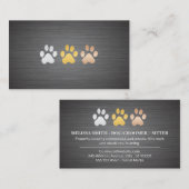 Dog Paws Metal gebürstet Visitenkarte (Vorne/Hinten)