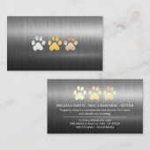 Dog Paws Metal gebürstet Visitenkarte (Vorne/Hinten)