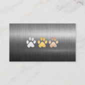 Dog Paws Metal gebürstet Visitenkarte (Vorderseite)