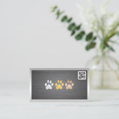 Dog Paws Metal | QR-Code Visitenkarte (Stehend Vorderseite)