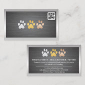 Dog Paws Metal | QR-Code Visitenkarte (Vorne/Hinten)