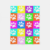 "Dog Paws Pop Art" Fleece Blanket (Vorderseite)