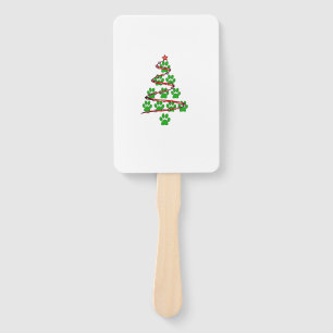 Dog Paws Print Christmas Tree für Hunde Liebhaber Fächer