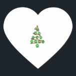 Dog Paws Print Christmas Tree für Hunde Liebhaber Herz-Aufkleber<br><div class="desc">Dog Paws Print Christmas Tree für Hunde Liebhaber</div>