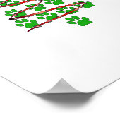 Dog Paws Print Christmas Tree für Hunde Liebhaber Poster (Ecke)