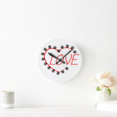 Dog Paws Red Heart Love Runde Wanduhr (Zuhause)
