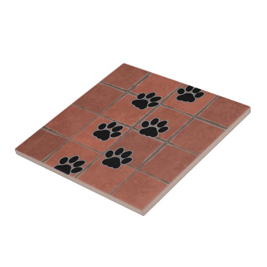 Dog Paws Terracotta Floor | Fliese (Seite)