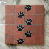 Dog Paws Terracotta Floor | Fliese