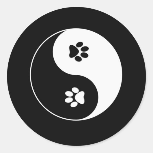 Dog Paws Yin Yang Sticker (Vorderseite)