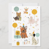 Dog Pawty Einladung Welpe Einladung Modern (Rückseite)