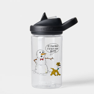 Dog Pees on Snowman Joke Trinkflasche