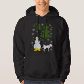 Dog Pees on Snowman Ugly XMas Sweater Hoodie (Vorderseite)