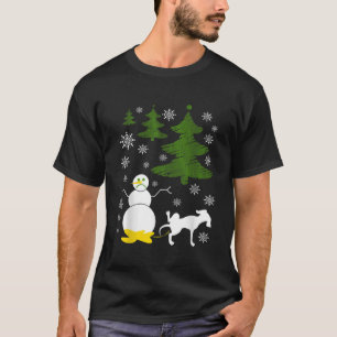 Dog Pees on Snowman Ugly XMas Sweater T-Shirt