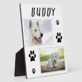 Dog Pet 2 Foto Collage Paw Print Keepake Fotoplatte (Seite)