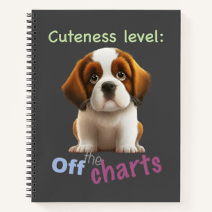 Dog Pet Cuteness Level Niedlich Adortable Funny Zi Notizblock