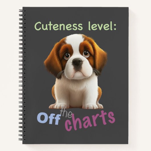 Dog Pet Cuteness Level Niedlich Adortable Funny Zi Notizblock (Vorderseite)