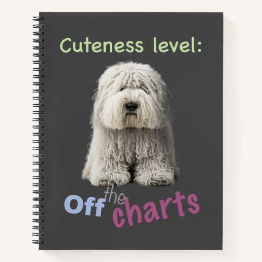 Dog Pet Cuteness Level Niedlich Adortable Funny Zi Notizblock (Vorderseite)
