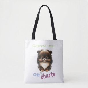 Dog Pet Cuteness Level Niedlich Adortable Funny Zi Tasche