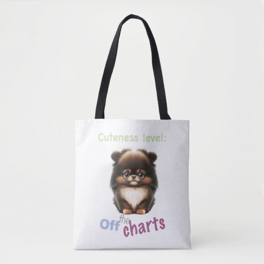 Dog Pet Cuteness Level Niedlich Adortable Funny Zi Tasche (Vorderseite)