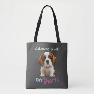 Dog Pet Cuteness Level Niedlich Adortable Funny Zi Tasche