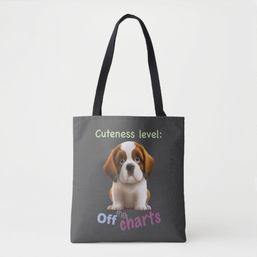 Dog Pet Cuteness Level Niedlich Adortable Funny Zi Tasche (Vorderseite)