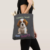 Dog Pet Cuteness Level Niedlich Adortable Funny Zi Tasche (Von Nahem)