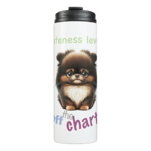 Dog Pet Cuteness Level Niedlich Adortable Funny Zi Thermosbecher