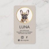 Dog Pet Elegantes Foto Gold Social Media QR Code Visitenkarte (Vorderseite)