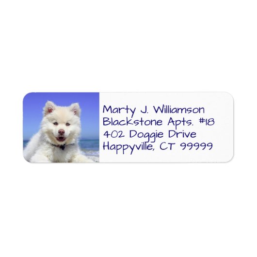 Dog Pet Foto Template Rücksendeadressen-Aufkleber (Vorne)