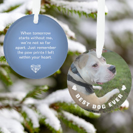 Dog Pet Gedicht Foto Blue Memorial Keepake Ornament